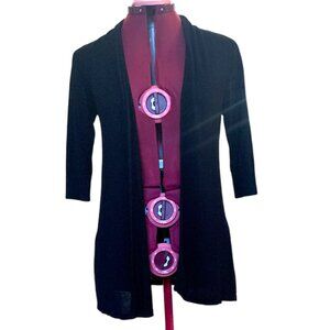 TWIK -  Open-Front Lightweight Cardigan – 100% Viscose – Size Medium